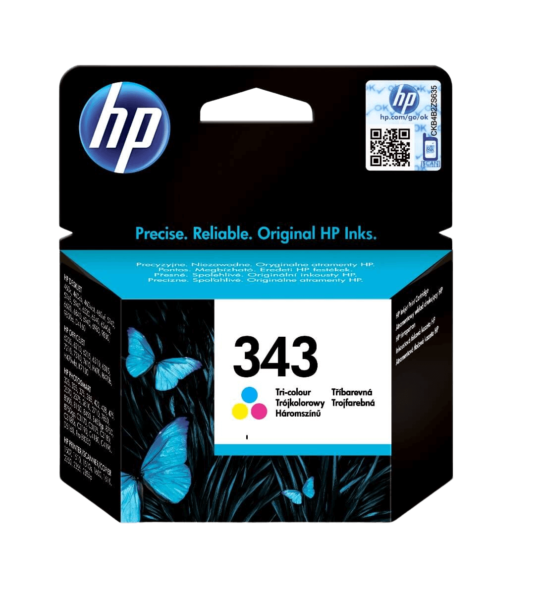 HP 343 3 farver i én original blækpatron 7 ml. (C8766EE)