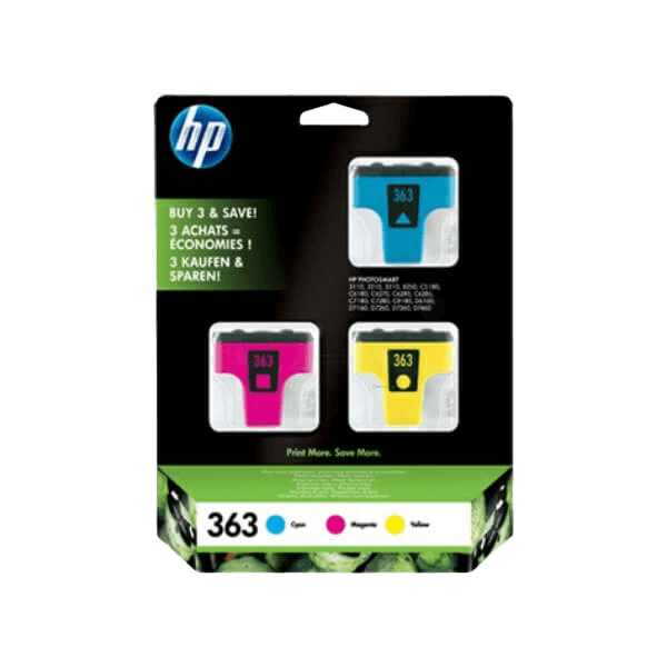 HP 363 3 farver i én original multipack 9 ml. (CB333EE)