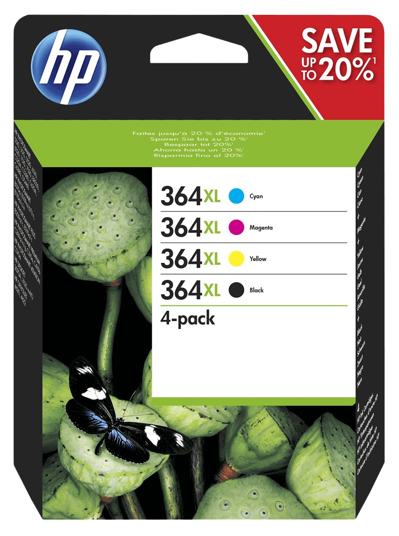 HP 364XL CMYK original multipack 2800 sider (N9J74AE)