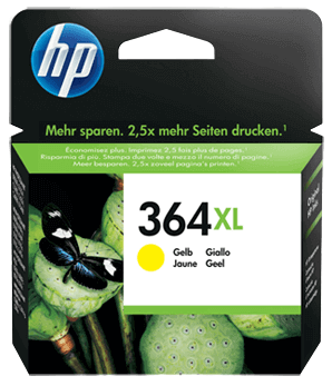 HP 364XL gul original blækpatron 6 ml. (CB325EE)