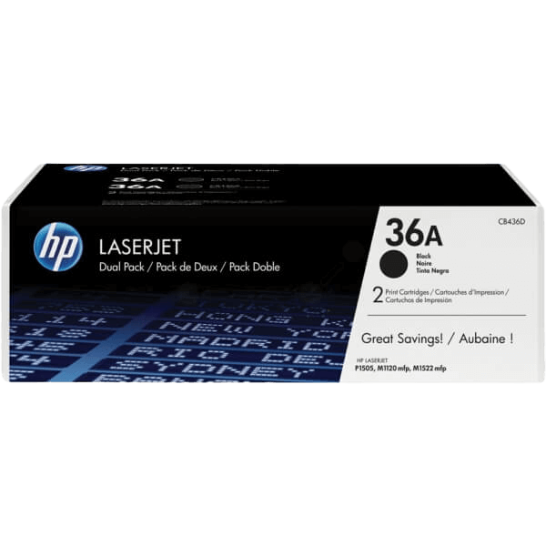 HP 36A twin pack sort original toner 2 x 2000 sider (CB436AD)