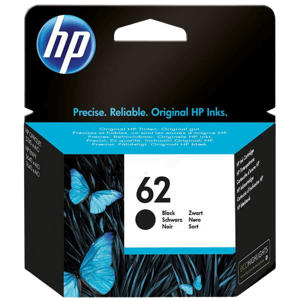 HP 62 sort original blækpatron 200 sider (C2P04AE)