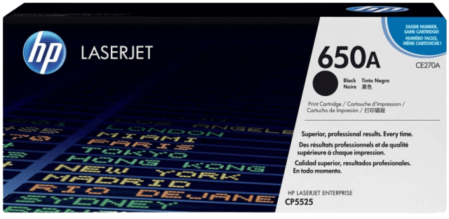 HP 650A sort original toner 13500 sider (CE270A)