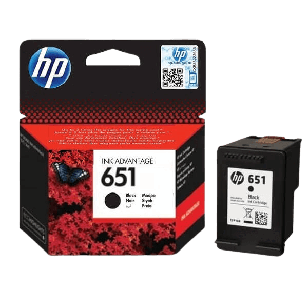 HP 651 sort original blækpatron 600 sider (C2P10AE)