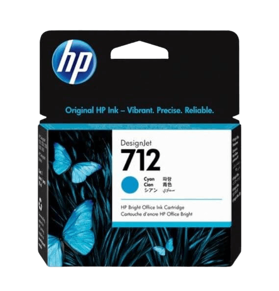 HP 712 cyan original blækpatron 29 ml. (3ED67A)