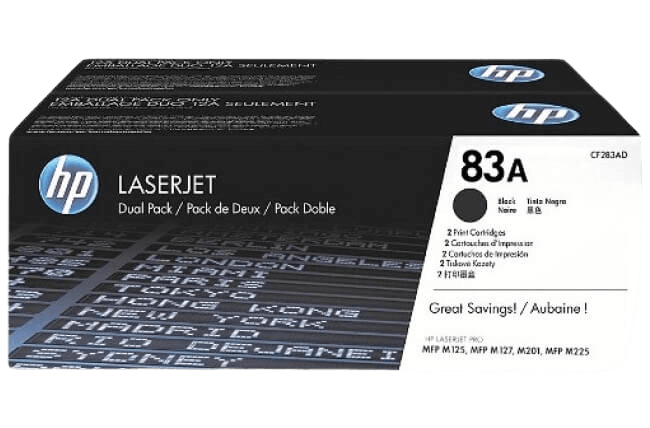 HP 83A twin pack sort original toner 2 x 1500 sider (CF283AD)