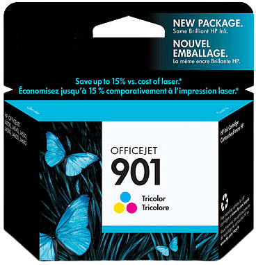 HP 901 3 farver i én original blækpatron 9 ml. (CC656AE)