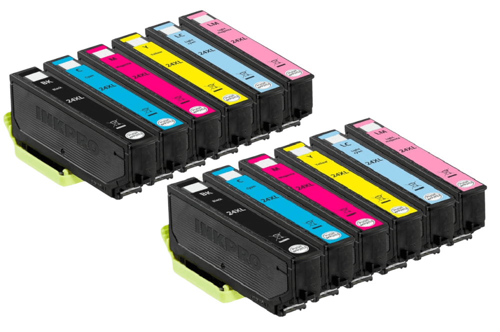 Epson 24 XL 12 stk. rabatpakke blækpatron 132 ml. - kompatibel