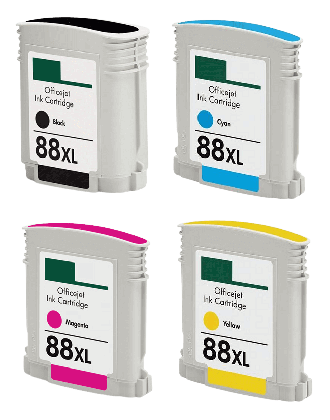 Kompatibel HP 88 XL 4 stk. rabatpakke blækpatron 143 ml.